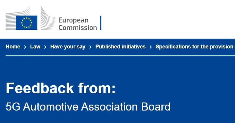 5GAA board submits feedback on the C-ITS delegated regulation proposed by the European Commission