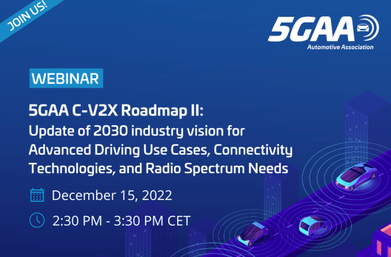 Webinar On The New 5GAA C-V2X Roadmap To Be Hosted In December 2022 - 5GAA