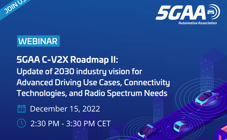Webinar on the new 5GAA C-V2X roadmap to be hosted in December 2022