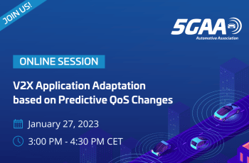 5GAA online session on "V2X Application Adaptation based on Predictive QoS Changes"