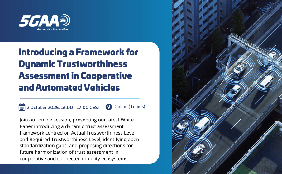 5GAA Online Session: Introducing a Framework for Dynamic Trustworthiness Assessment in Cooperative and Automated Vehicles