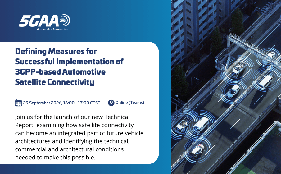 5GAA Online Session: Defining Measures for Successful Implementation of 3GPP-based Automotive Satellite Connectivity